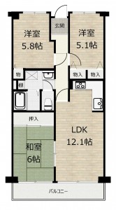 ネオコーポ門真東3-516間取り図